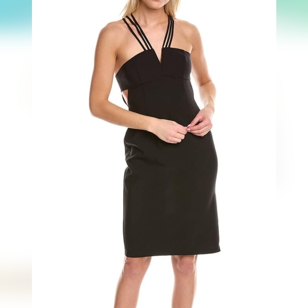 Black strappy midi dress